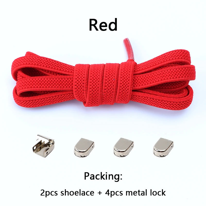 No Tie Elastic Shoe Laces One Size Fits All Adult and Kids Shoes Shoelaces for Sneakers Shoelace Tieless Flat Expand Shoestrings