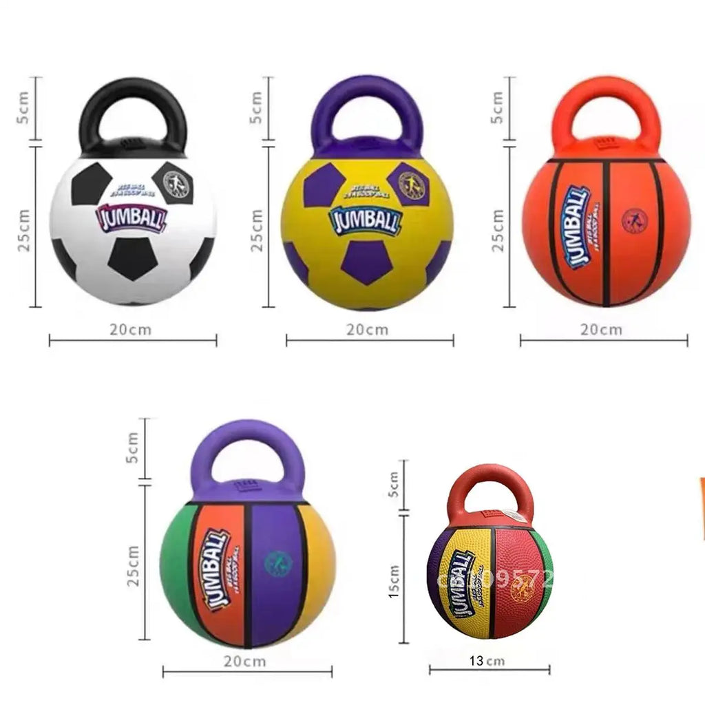 Pet Toy Toy Ball Bite-Resistant Basketball Rubber Handle Indestructible, Small and Dog Ball Game Interactive Training Large Dog