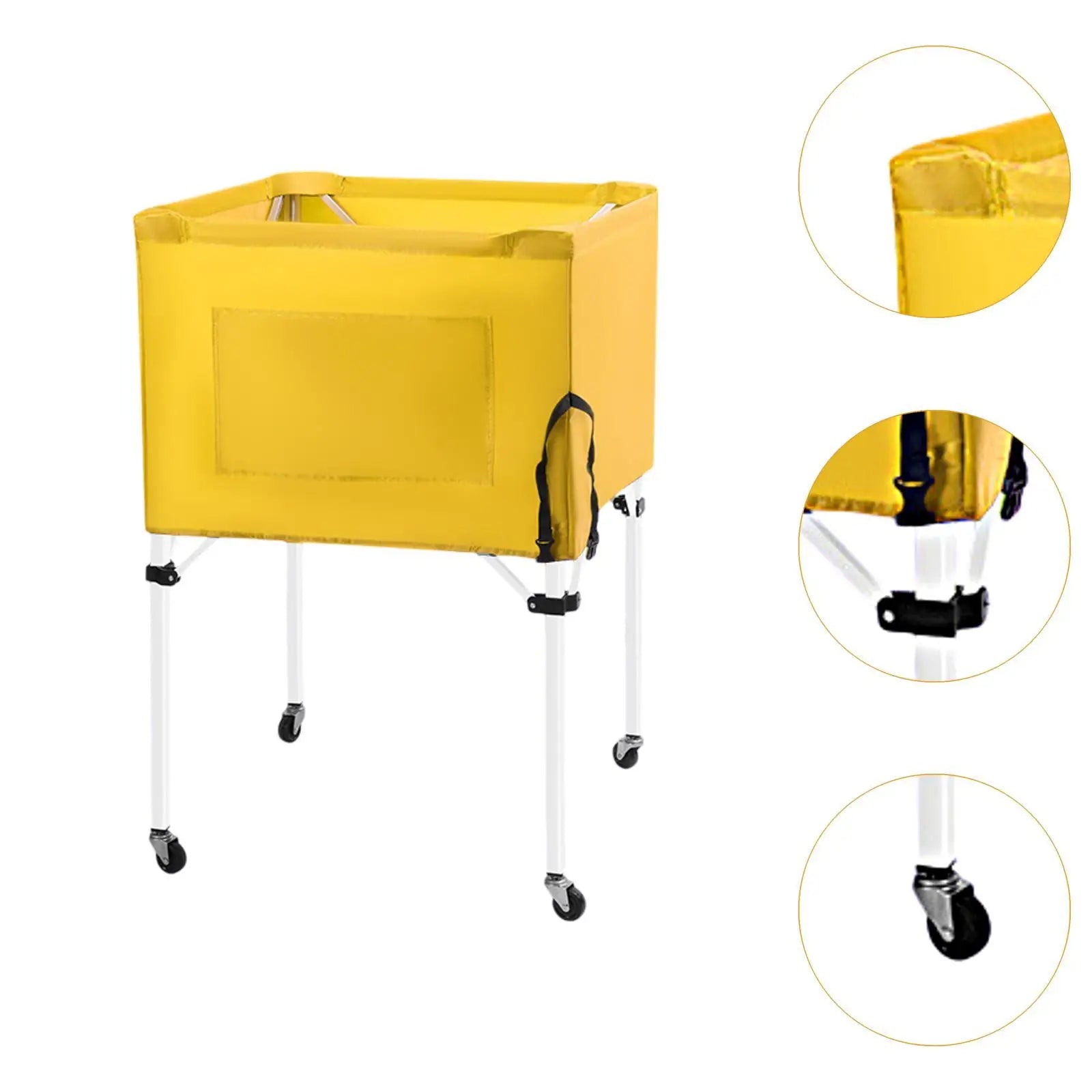 Ball Storage Bin Multipurpose Rolling Sports Ball Cart Sports Equipment Organizer for Volleyball Basketball Gym Indoor Football