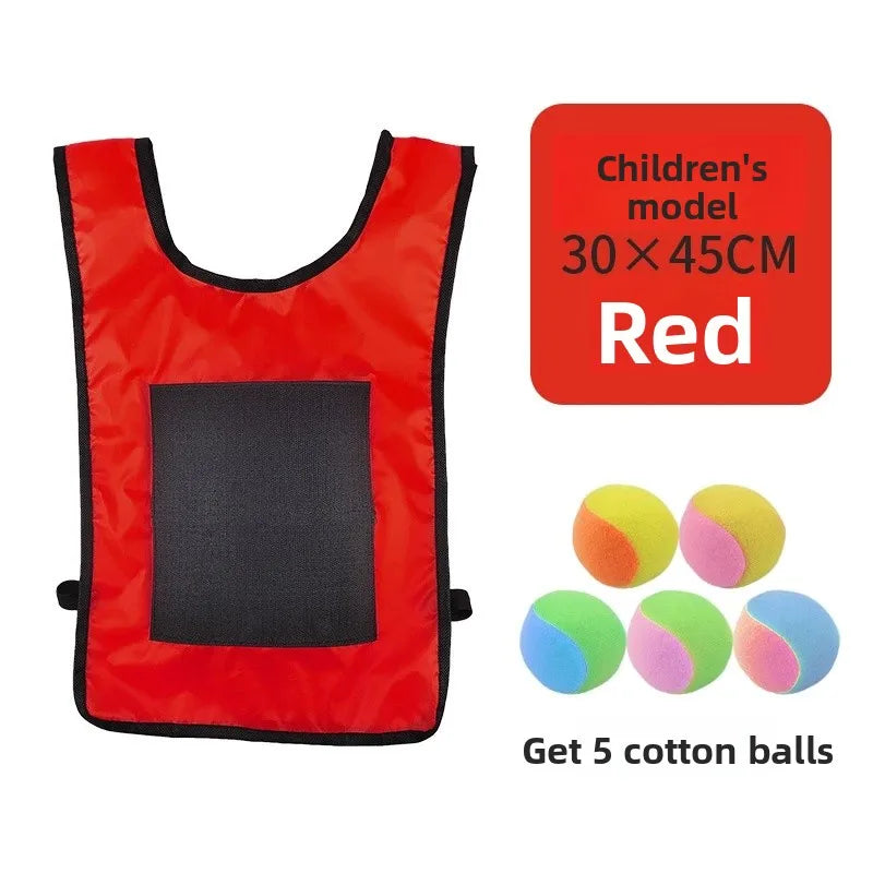 Sets Stick Throwing Ball and Vest:  Soft Fleece Balls Target Dodgeball, Outdoor Game Props for Kids Play and Sports Activities