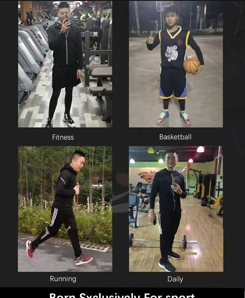 Sports Suits Men's Fitness Clothes Night Running Autumn Tight-fitting Quick-drying Clothes Cycling Training Clothes Equipment