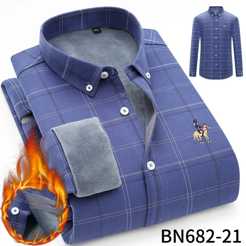 Men's long sleeve shirt thick warm autumn and winter comfortable soft high quality everything easy to take care of the street