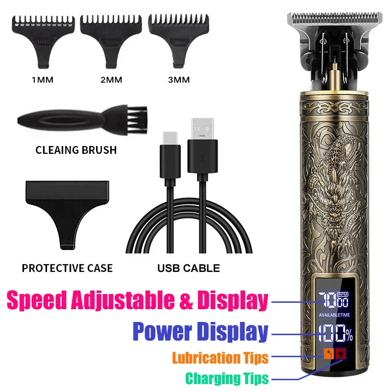 Professional Carving Hair Clipper For Men T9 Electric Hair Cutting Machine Barber Rechargeable Provide Comfortable Shave Clipper