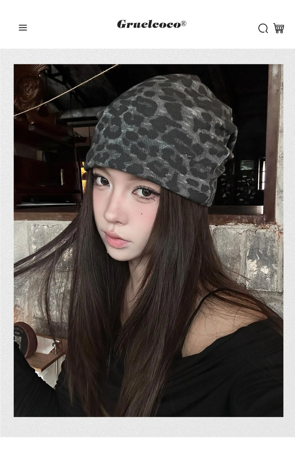 Y2K Retro Leopard Print Patch Beanies for Women Spring and Autumn Travel Casual Versatile Show Face Small Elegant Pullover Hat