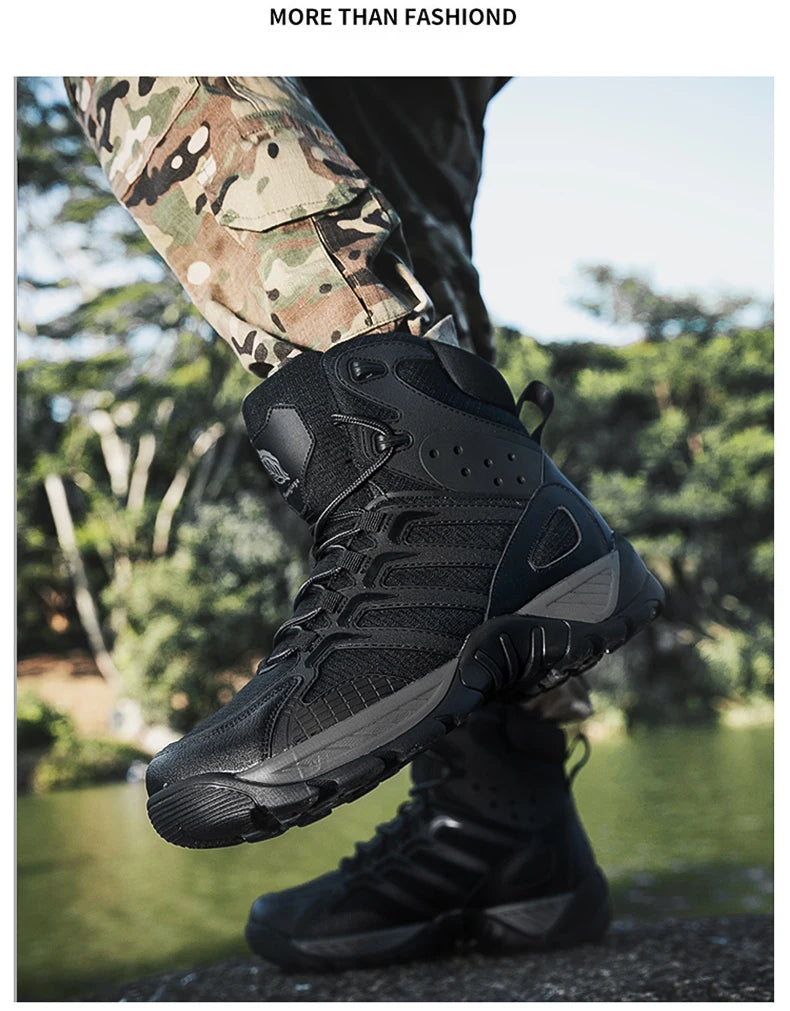Fashion Men's Boots Comfortable High-top Boots Outdoor Non-slip Hiking Boots Lightweight Men Desert Boots Motorcycle Boots