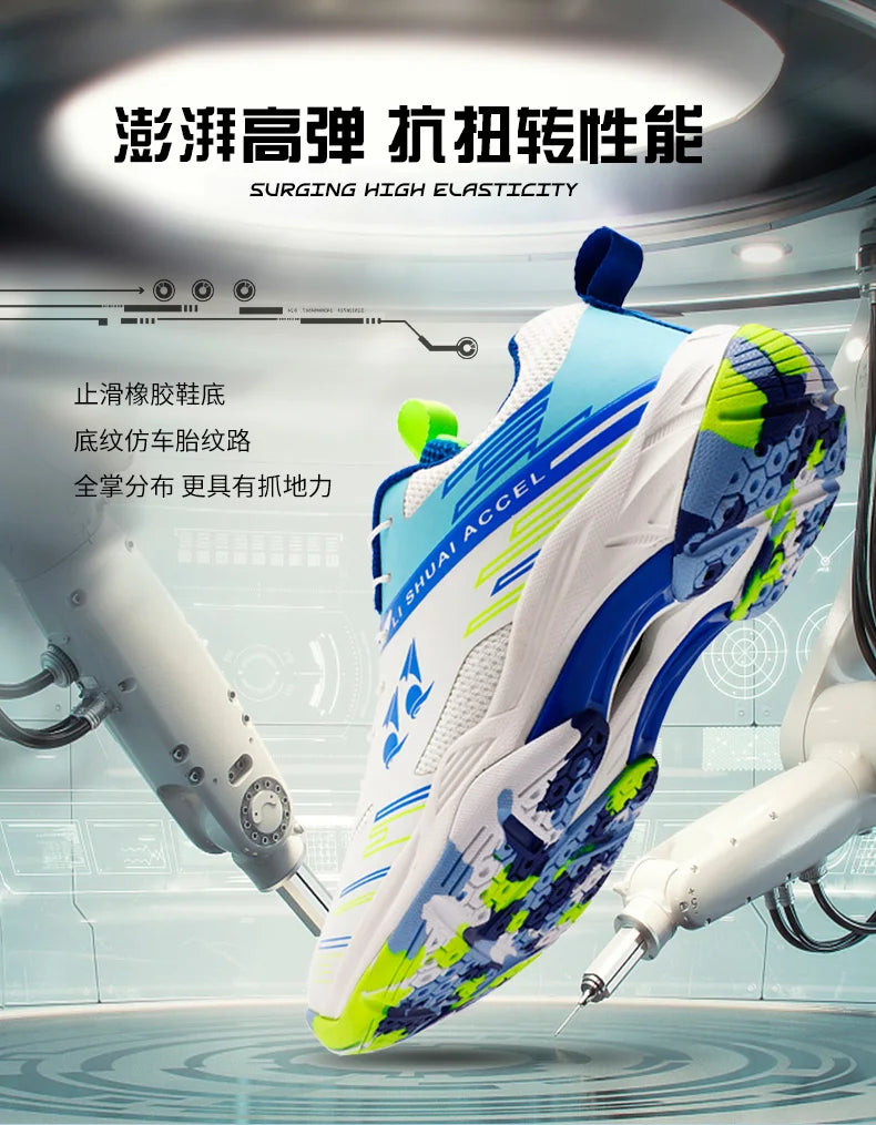 Men's and women's tennis shoes, badminton shoes, table tennis shoes, double row rotating buckle, low top leather sports shoes, v