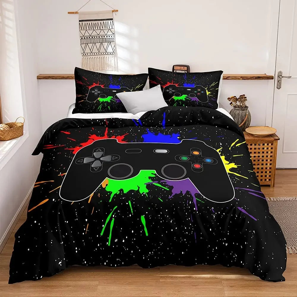Gamer Bedding Sets for Boys Gaming Duvet Cover Set Video Games Comforter Cover custom Designs Bed Set with Pillowcase