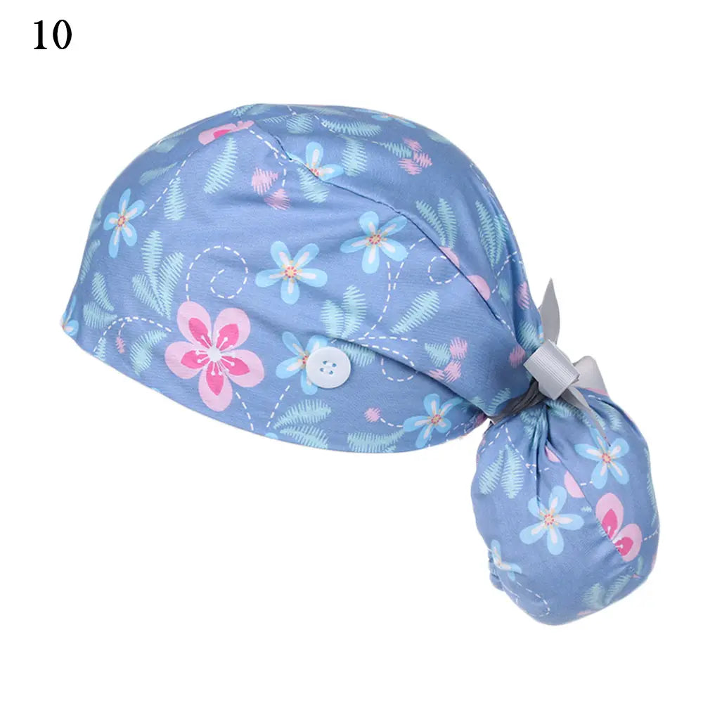 Women & Men Tie Back Hats Ponytail Holder Adjustable Long Hair Cap Working Hat With Button Working Cap