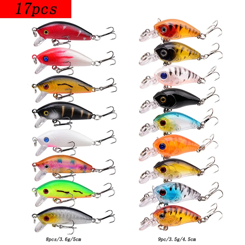 Fishing Lure Set Fishing Hard Bait Mini Minnow Floating Swing Crankbait Crazy Wobblers Artificial Bionic Crank Lures