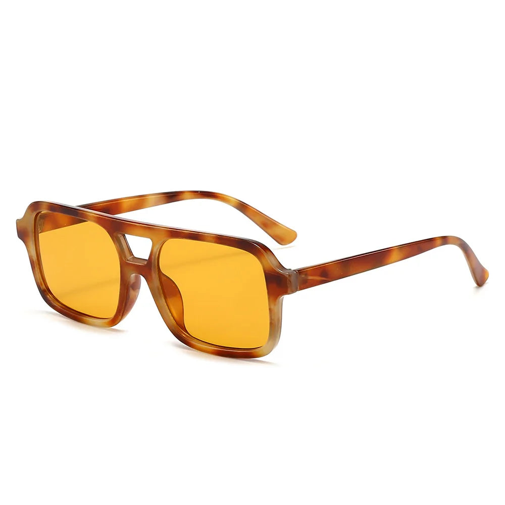Men Driving Sunglasses Trendy Square Sunglasses Large Frame Yellow Lens Night Vision Glasses Women Retro Sun Glasses Anti Uv400