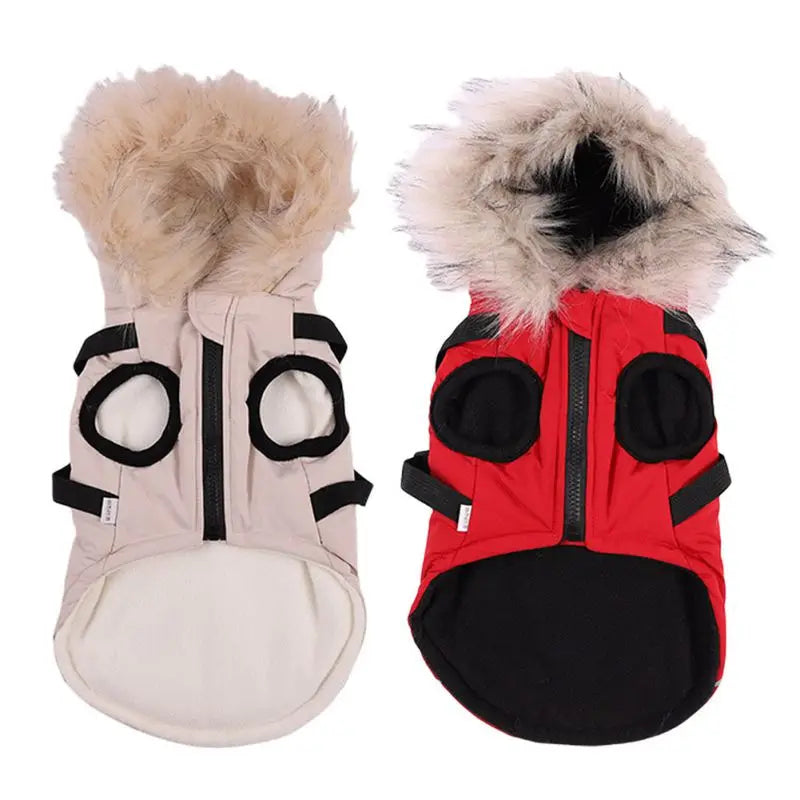 UBBT Winter Pet Dog Harness Jacket Doggie Fleece Coat Warm Dog Clothes Hoodie Hooded Coat Pet Warm Clothing For Small Large Dogs