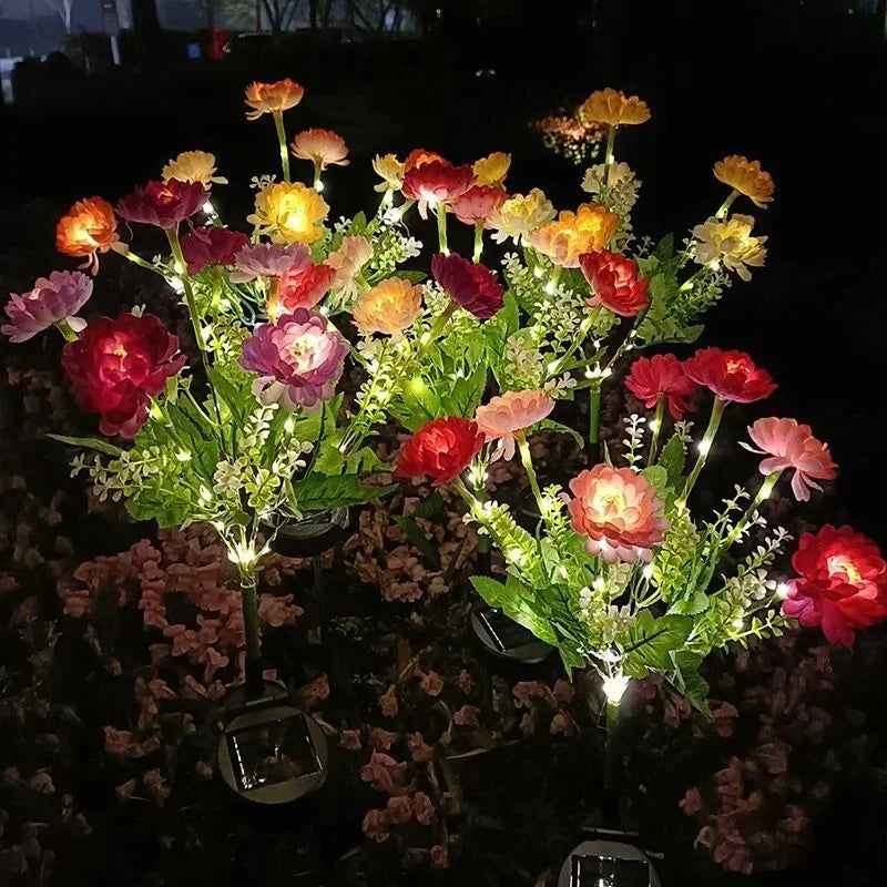 Garden Solar Lights Outdoor Snow Lotus LED Lawn Lights Valentine's Day Patio Yard Decorative Flower Party Wedding Ground Lights