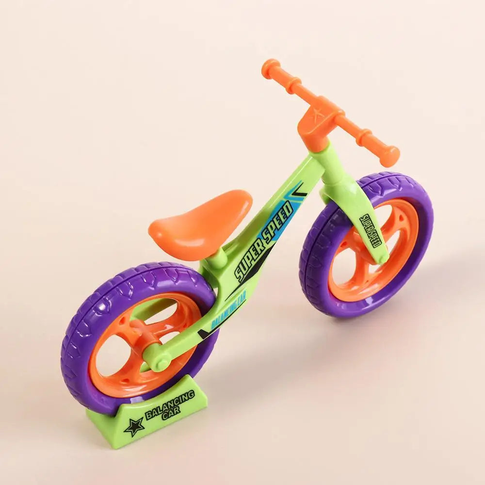 Plastics Assembled Balance Car Ornaments Radish Bike Assembled Radish Mini Bike Mini Balance Car Movable and Sliding Bicycles