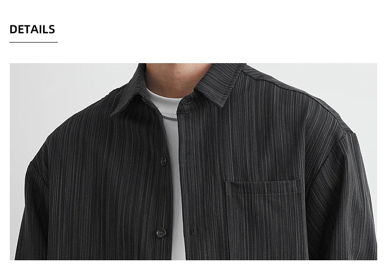 Loose Long Sleeve Casual Shirt for Men Autumn Trendy Versatile Street Style Hong Kong Wind INS Male Fashion Outerwear