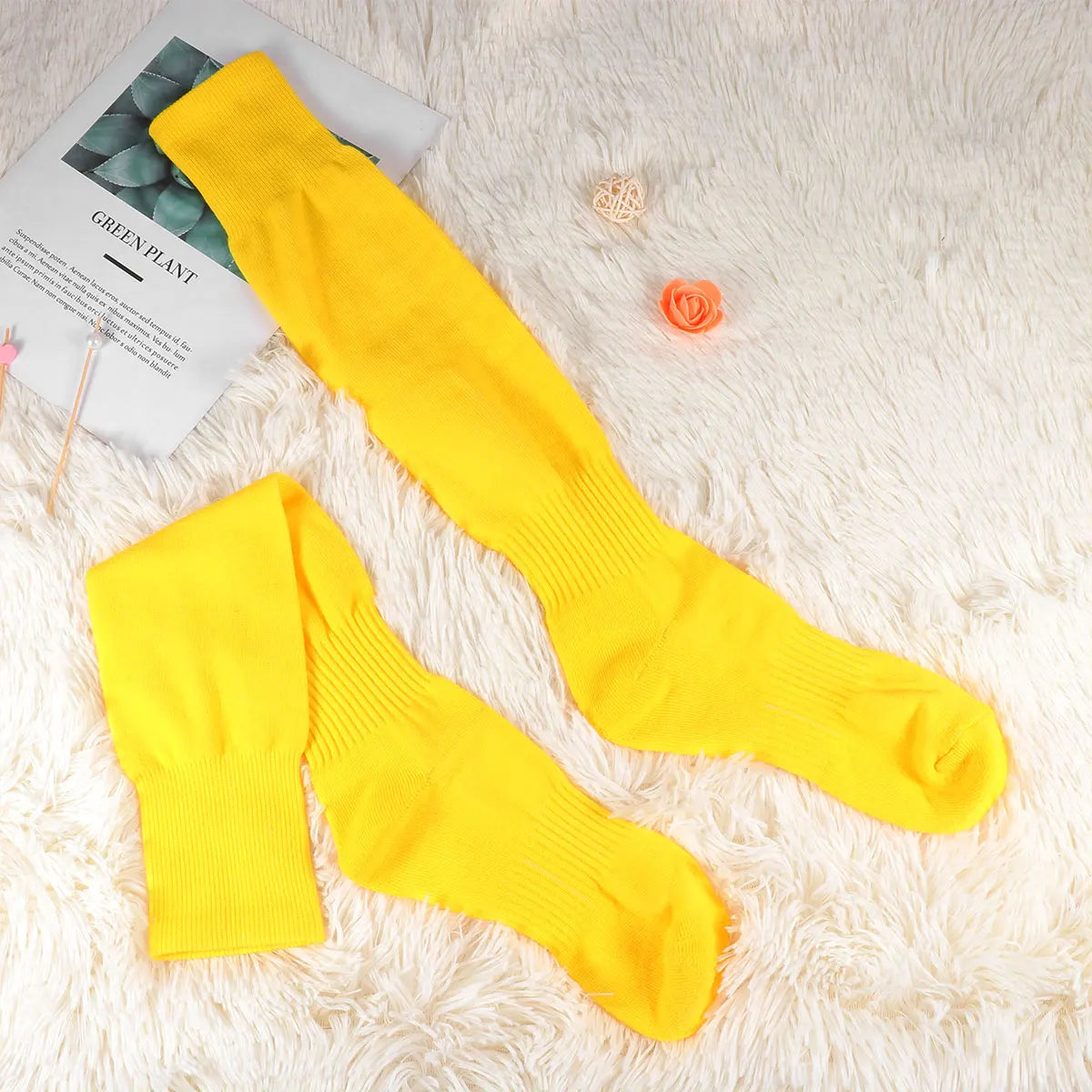 Sports Stockings Football Socks Knee High Socks Moisture Wicking Anti Slip Sports Tube Solid Color Long Sock For Running Sport