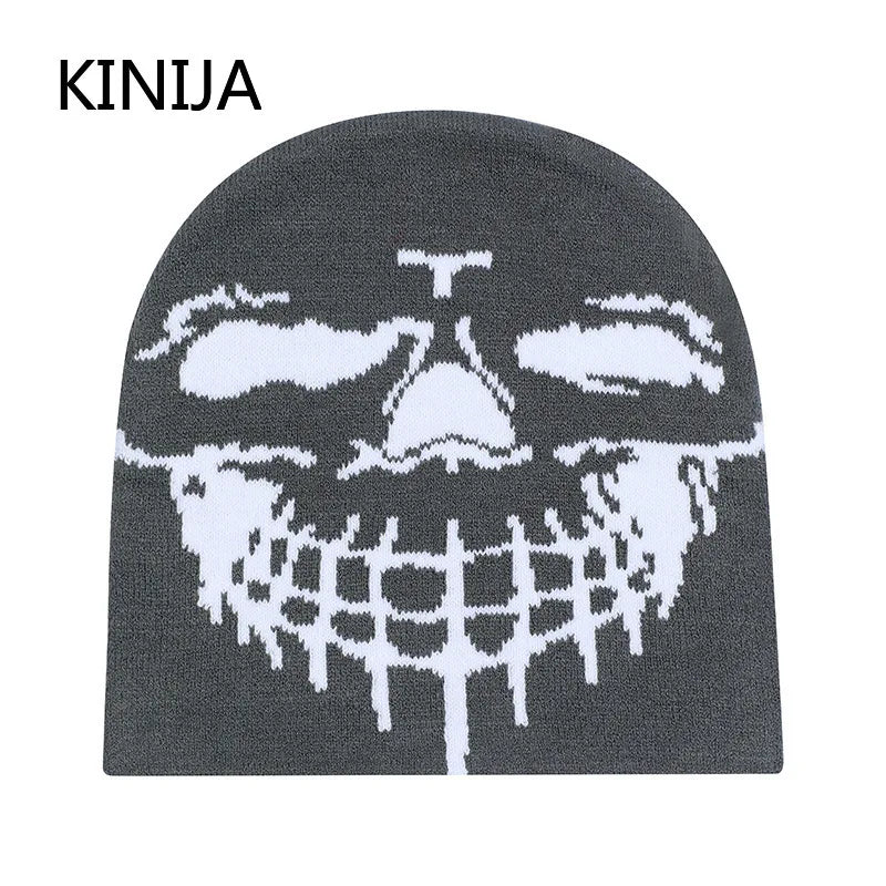 Hip Hop Letter Funny Wool Knitted Hats Women Warm American Style Autumn Winter Beanies Versatile Street Pullover Hat Men