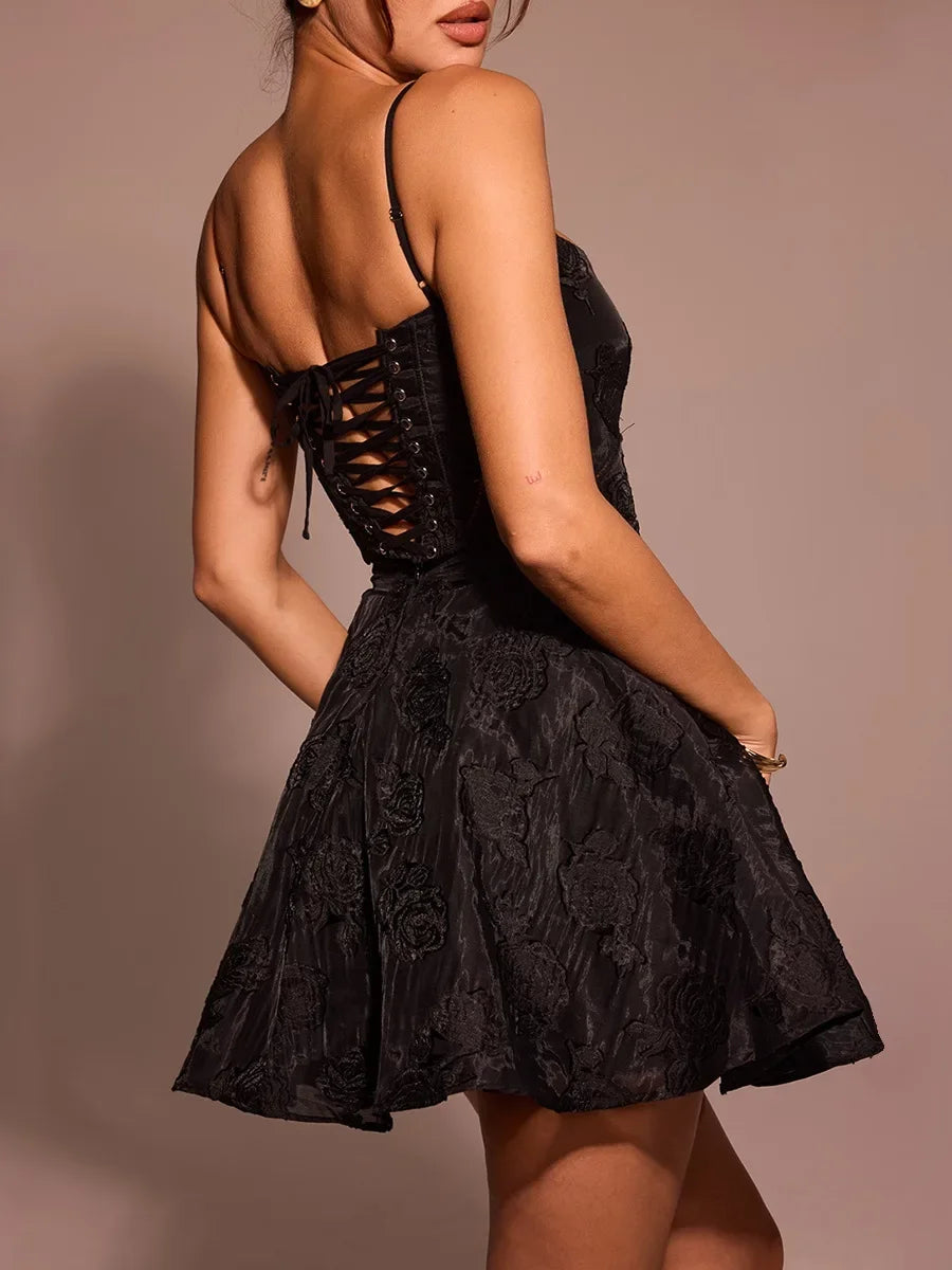 2025 Summer Dresses for Women Fashion Casual  A Line Dress Lace Up Elegant Graduation Birthday Dress