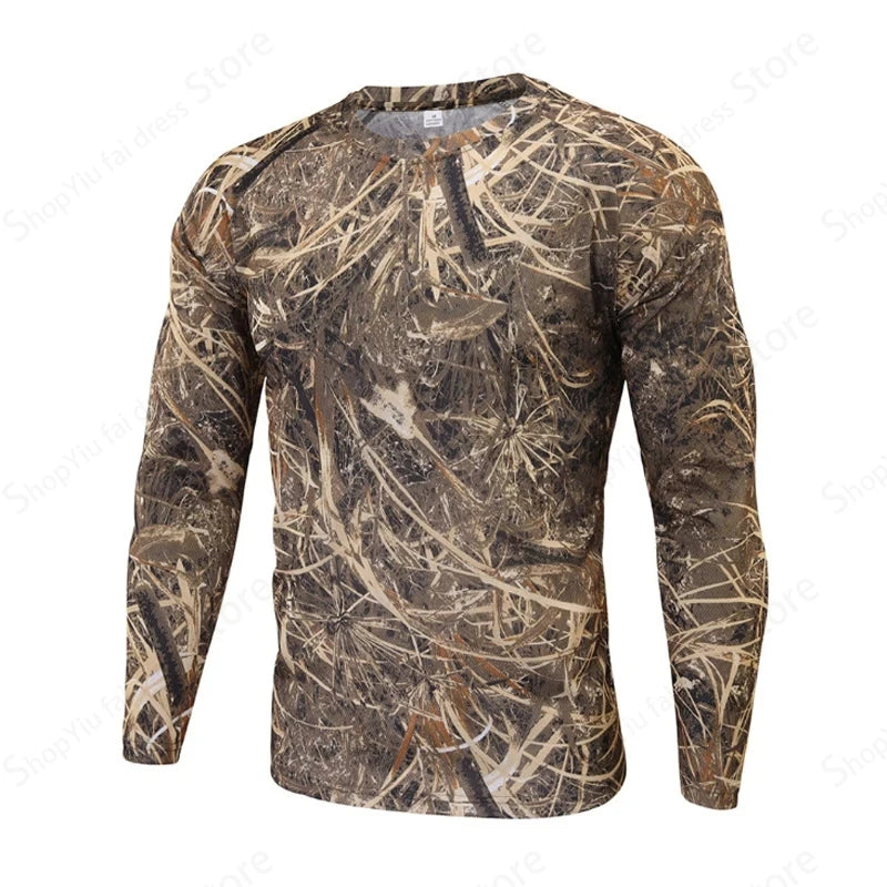 Men's Long Sleeve T-shirt 3d Camouflage Print Graphic T Shirts Men Women Fashion Fitness Tops Tees Outdoor Top Camo Clothing