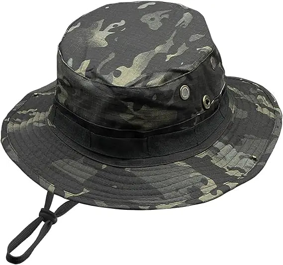 Sun Hats for Men Women Bucket Hat  UV Protection Boonie Hat for Safari Fishing Hiking Garden Black CP Beach