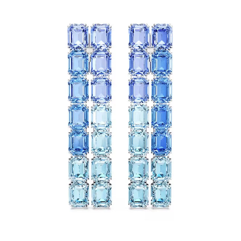High Quality Earrings 2025 New Trend Fine Jewelry Charm Purple Butterfly White Blue Geometric Crystal Fashion Women's Ear Clip