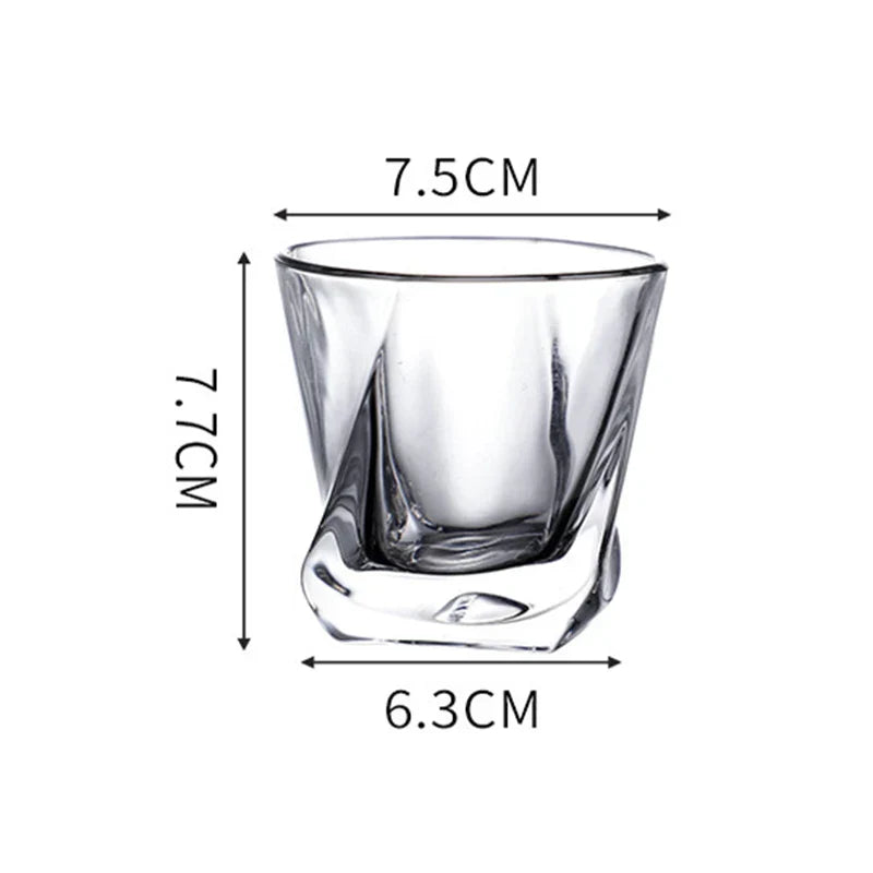 Dlight Decor Spiral Square Glass Cup Set 170ml (1pc/2pc)