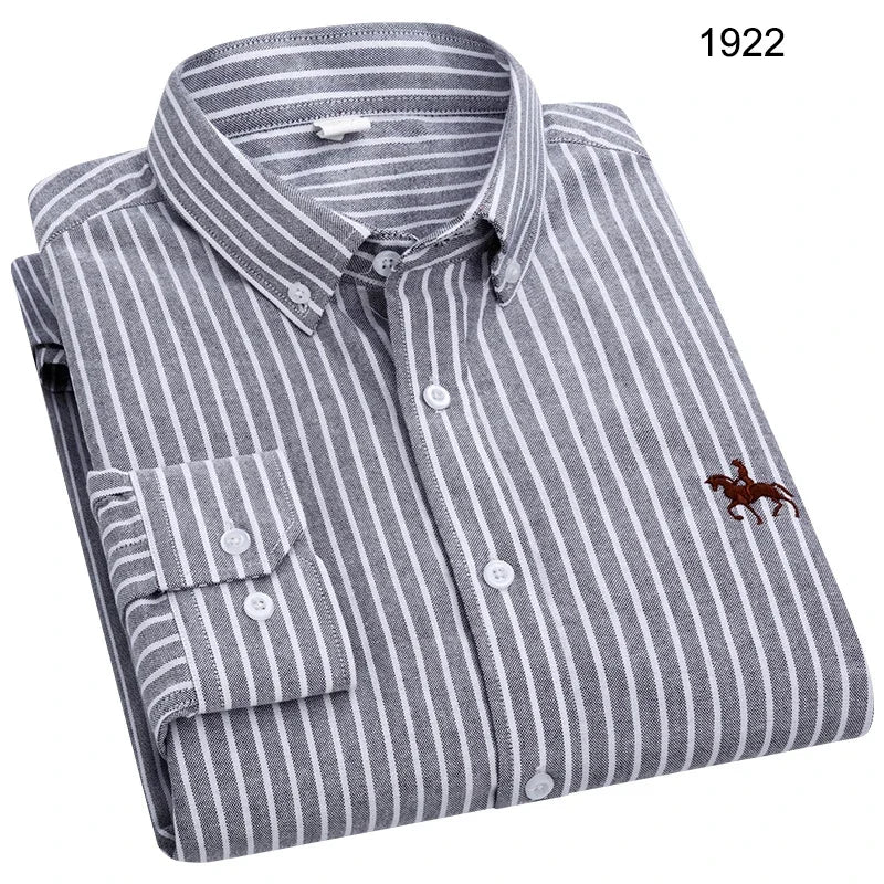 Long Sleeve Shirts for Men Clothing Autumn Winter 100% Cotton Oxford Top Blouse Large Size Business Casual Shirts Korean Fashion