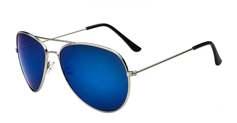 Sunglasses Men Metal Frame Sun Glasses Luxury Vintage Brand Designer Women Unisex Eyewear Blue Mirror Pilot Lunette De Soleil