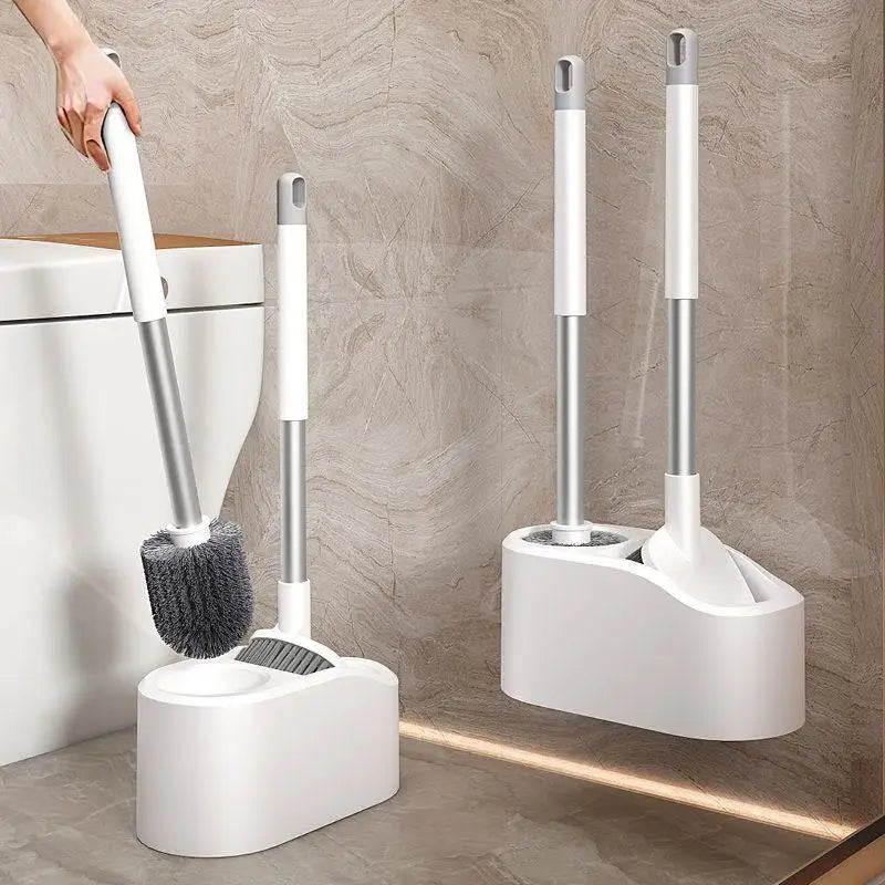 Bathroom Cleaning Made Easy with 4-In-1 Multifunctional Toilet Brush, Full 360° No Dead Corner Cleaning Set.