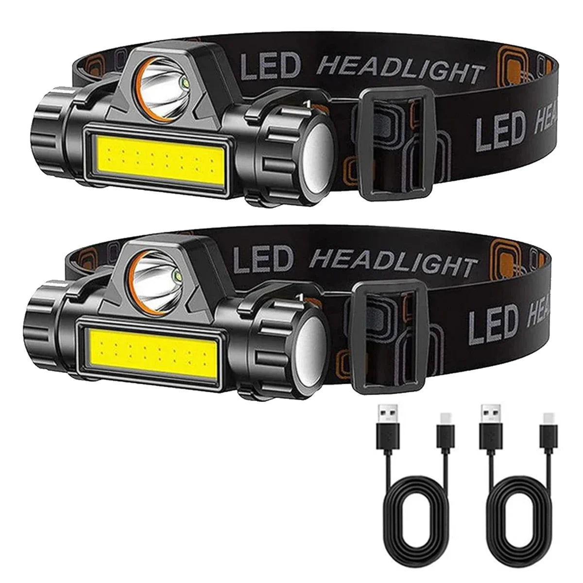 1-5PCS Rechargeable COB LED Headlamp Strong Magnetic Powerful Headlight Super Bright Waterproof Head Torch For Outdoor Fishing