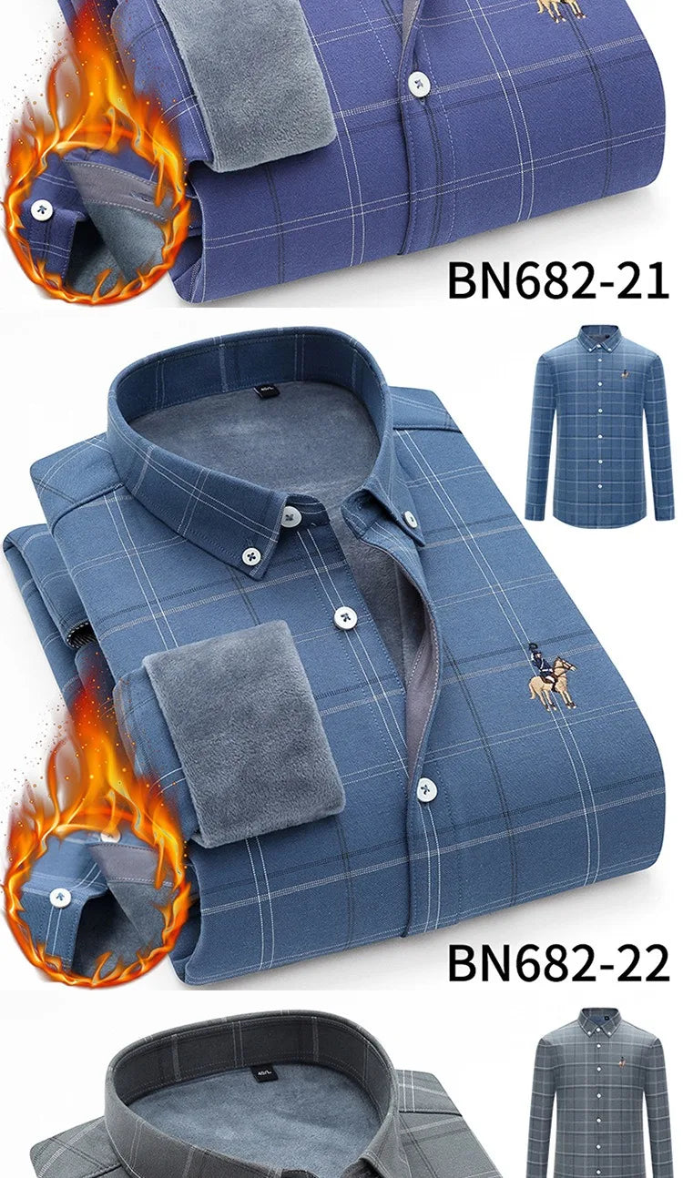 Men's long sleeve shirt thick warm autumn and winter comfortable soft high quality everything easy to take care of the street