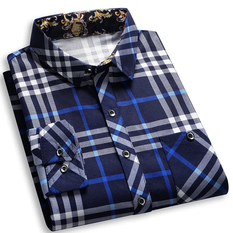 2025 Men's Striped Long Sleeve Shirt Business Casual Fashion Comfortable Non Ironing Four Seasons Versatile Top