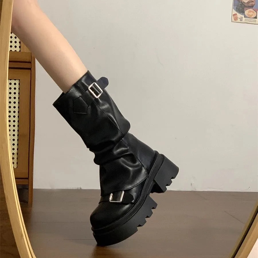 Autumn and Winter Fashion Retro Brown Western Cowboy Boots Women's Boots 2026 New Look Slim Thick and Stacked Short Boots