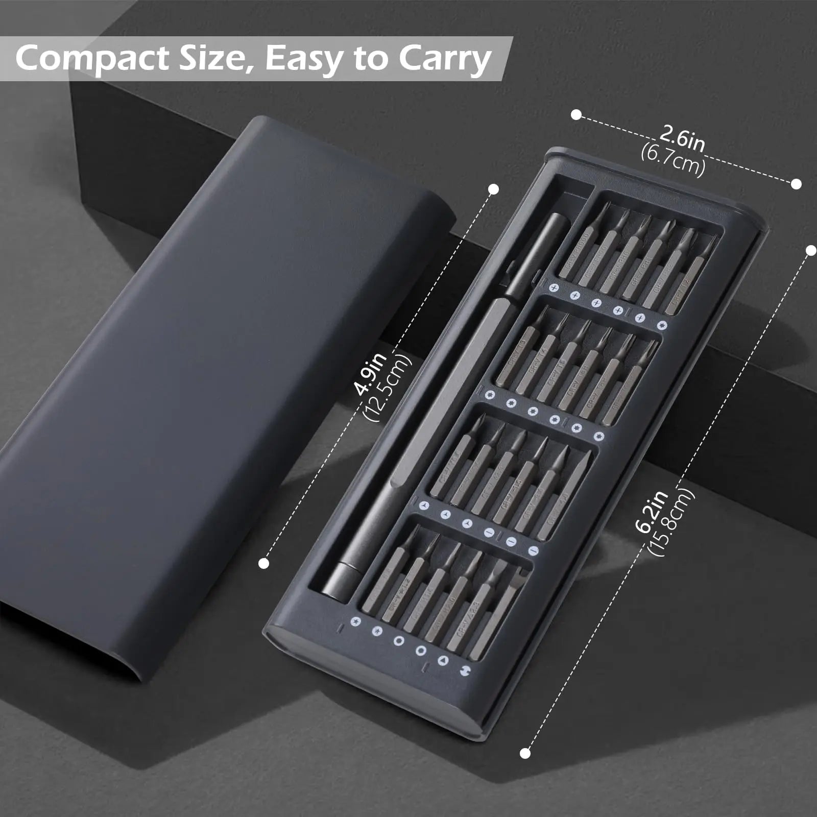 Precision Screwdriver Set 25 in 1 Phillips Torx Hexagonal Flat Head Magnetic Screwdriver Head for iPhone PC Watch Camera Glasses
