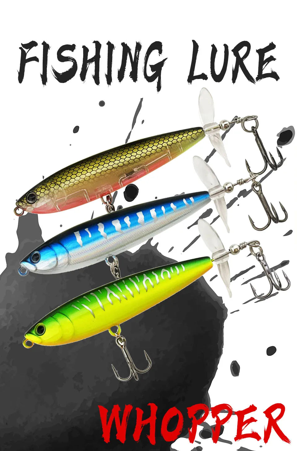 WALK FISH 7.5g 12g Topwater Whopper Plopper Fishing Lure Plastic Artificial Pencil Hard Bait Trolling Crankbait Bass Pike Pesca