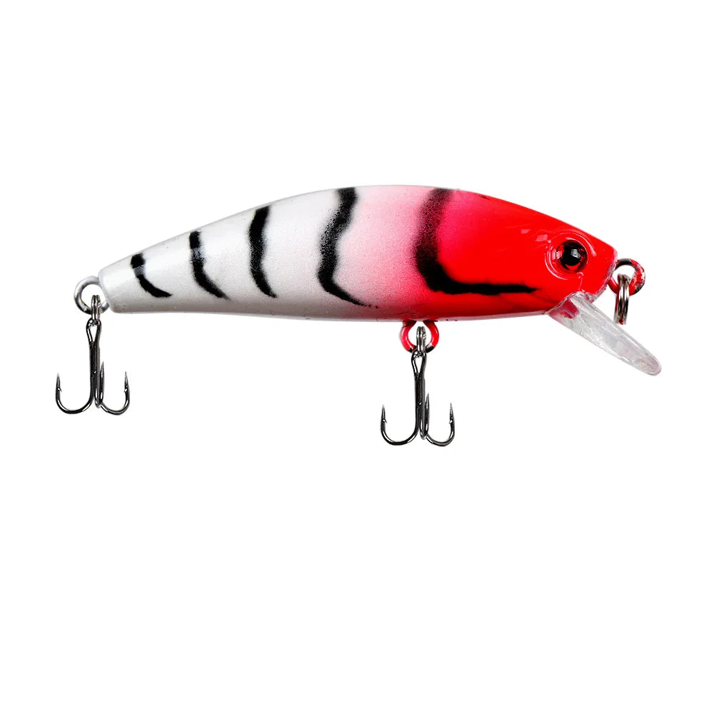 Fishing Lure 6.5g/5cm Sinking Minnow Peacock Bass Fishing Bait with 2 Trible Hook