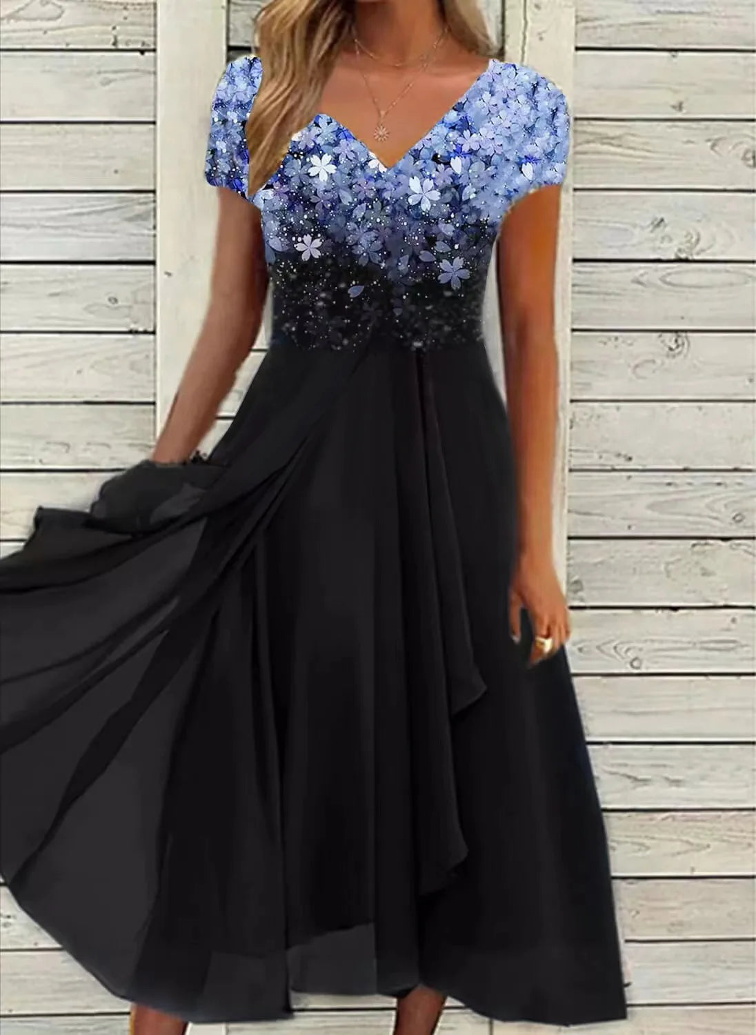 Women'S Dress Chiffon Elegant Lace Patchwork Dress Cut-Out Long Dress Bridesmaid Evening Dress   Vestidos 2025