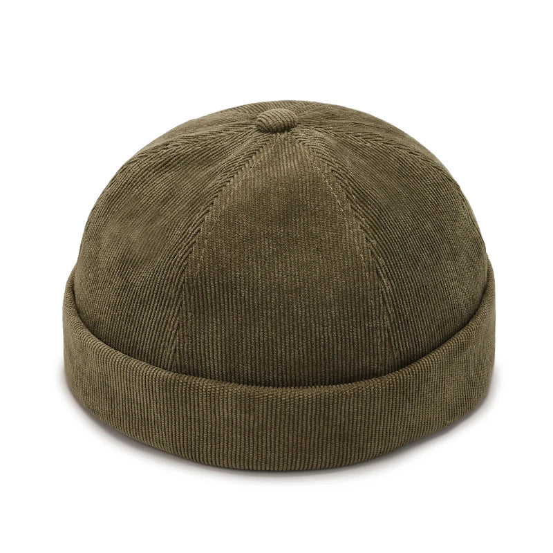 Beanie Hat Hip Hop Hats Bonnet Homme Winter Hat For Women Brimless Skullies Cap Men's Solid Color Street Vintage Portable Hats