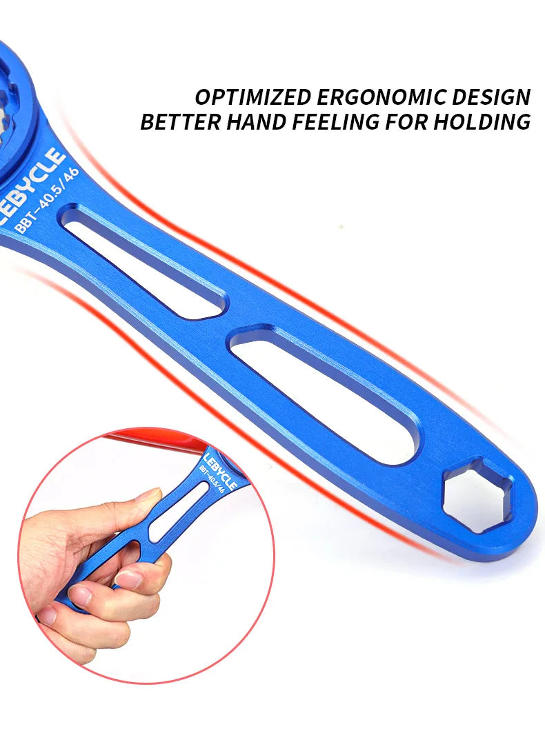 LEBYCLE 4-in-1 Aluminum BB Tool 39/40.5/44/46mm Multi-Function Bottom Bracket Wrench for Road/MTB Bicycle Maintenance Accessorie