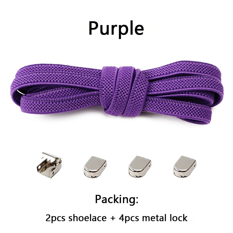 No Tie Elastic Shoe Laces One Size Fits All Adult and Kids Shoes Shoelaces for Sneakers Shoelace Tieless Flat Expand Shoestrings