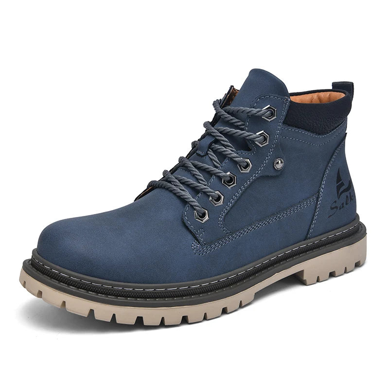 Handmade Men Boots Ankle Winter Leather Shoes Autumn Outdoor Hiking Boots Sneakers Hombres Botas High Top Footwear Anti Slip