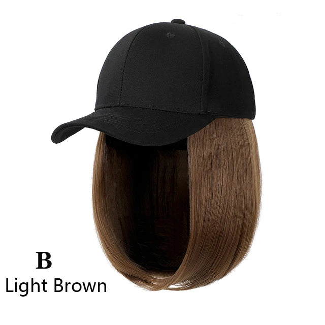 Beanies Hat With Hair Wigs For Women 24 inch Long Straight Hair Synthetic Wig Warm Soft Ski Knitted Autumn Winter Cap