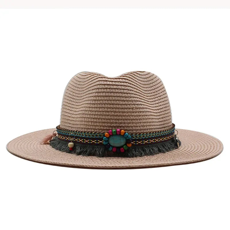 Fashion Panama Hats for Women Men 7 Colors Jazz Fedoras Cooling Sun Hats Summer Breathable Elegant Ladies Party Hat Wholesale