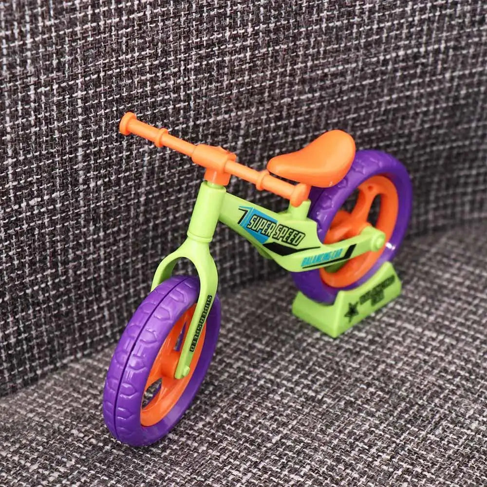 Plastics Assembled Balance Car Ornaments Radish Bike Assembled Radish Mini Bike Mini Balance Car Movable and Sliding Bicycles