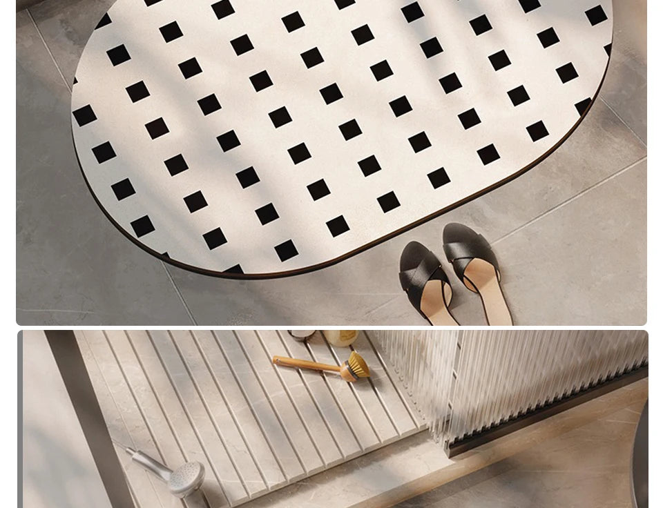 Bathroom Carpet Water-absorbing Quick-drying Floor Mat Non-slip Wash-free Rug Home Decoration Bath Diatom Mud Rugs  Alfombra