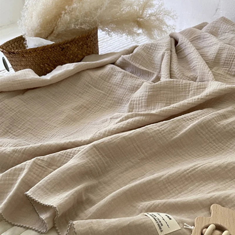 2-3 Layers Baby Blankets Bear Dots Print Cotton Gauze Muslin Swaddle Wrap Newborn Infant Bedding Sleeping Receving Blanket