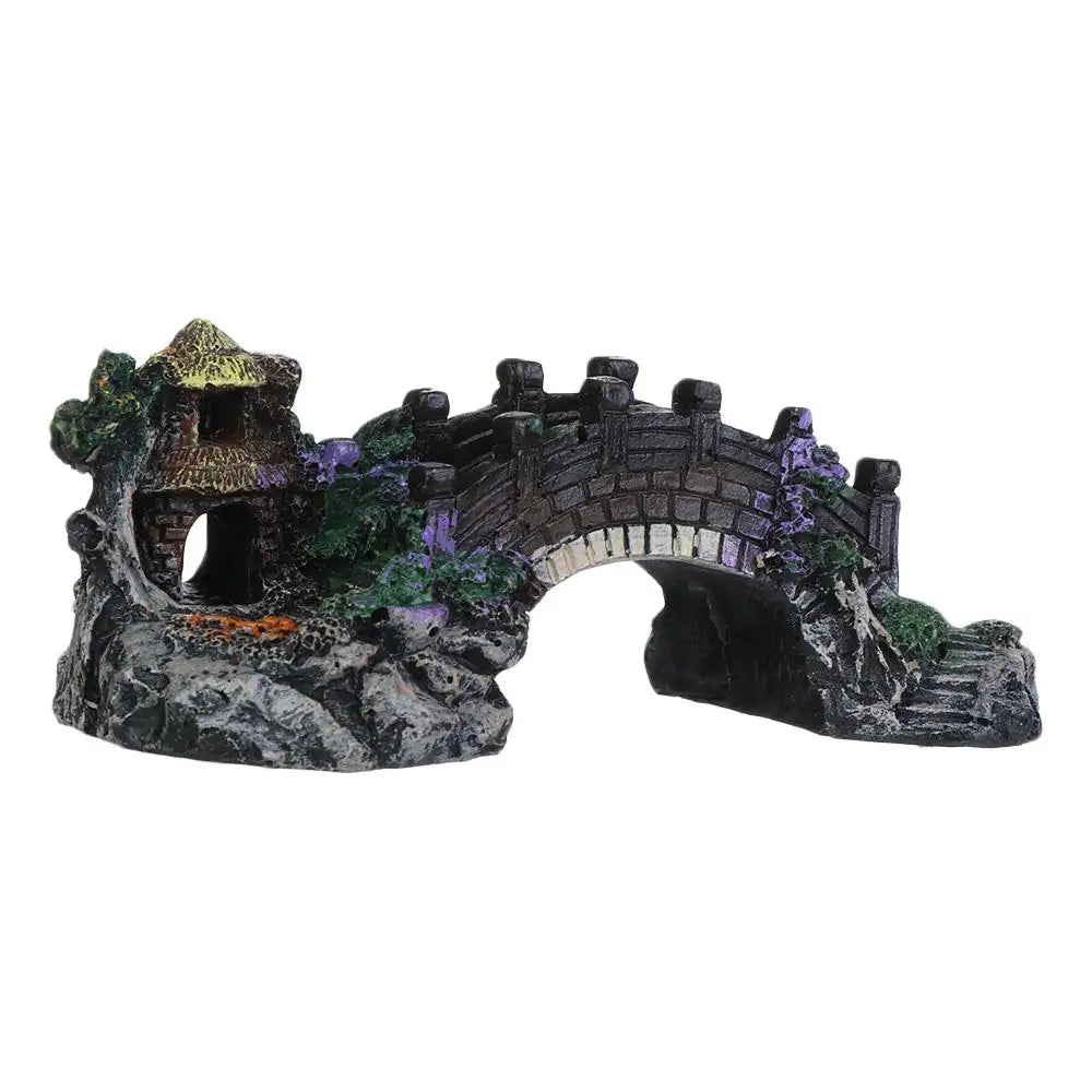 New Accessories Aquatic Pet Supplies Resin Aquarium Ornaments Fish Tank Ornament Artificial Bridge Rockery Fake Landscaping