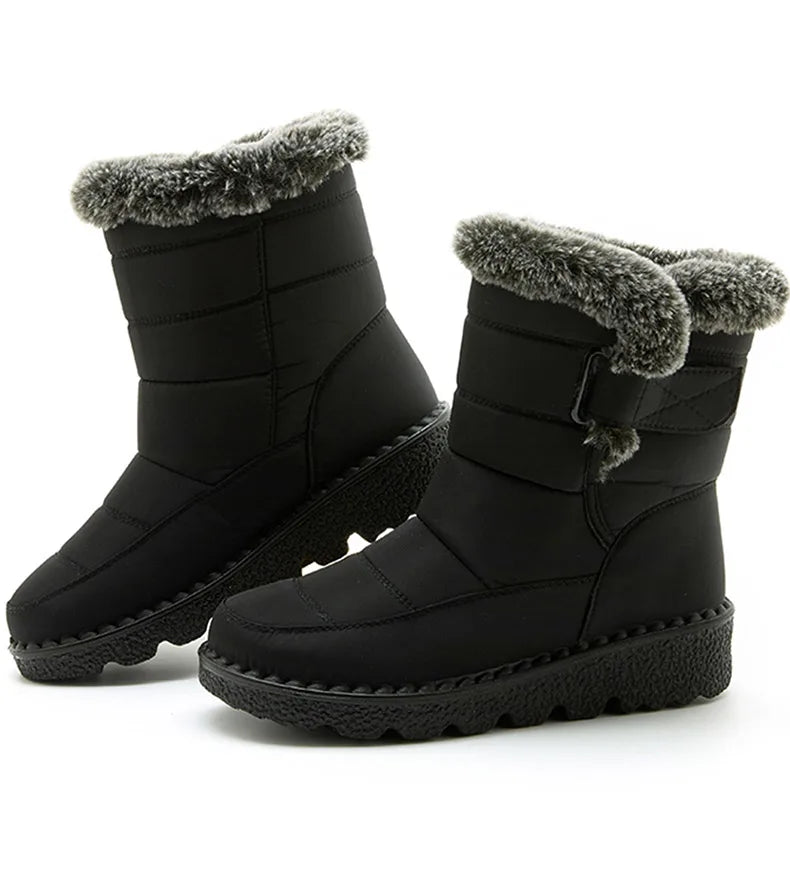 Women's Boots 2025 Trend Winter Shoes For Woman Winter Boots Ankle Low Heels Botas Mujer Waterproof Snow Boots With Fur Shoes