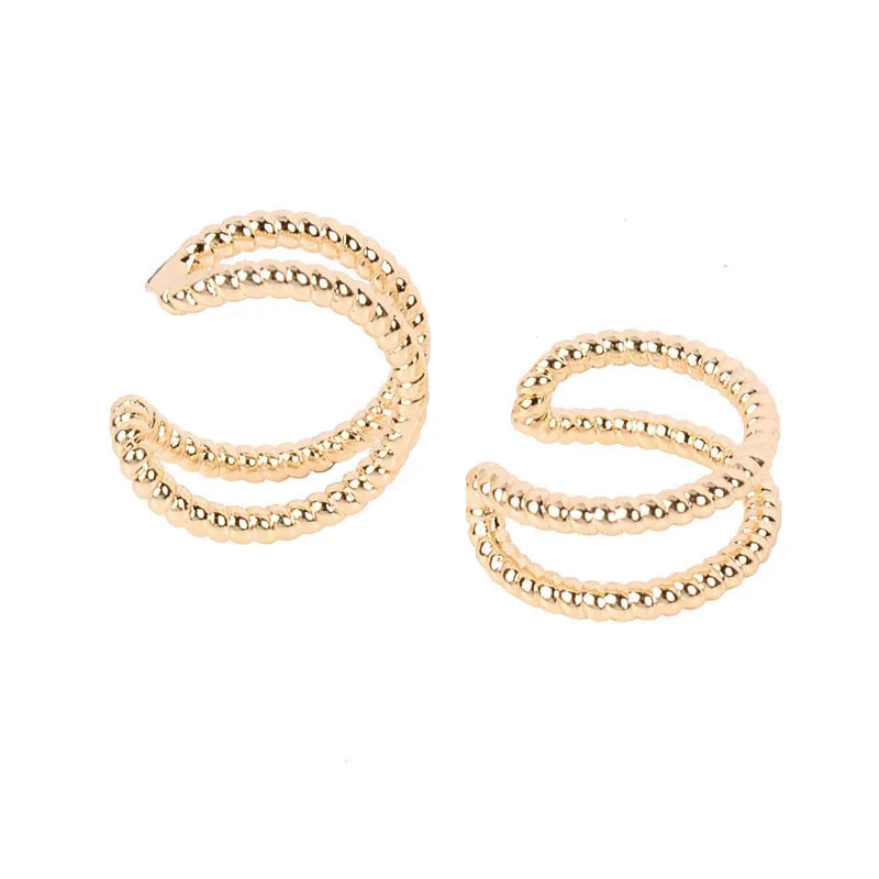Stackable Earrings Without Ear Hole Star Wrap Clip On Earrings Earcuff for Women Ear Screen Climb Cuffs Fake Piercing One pair