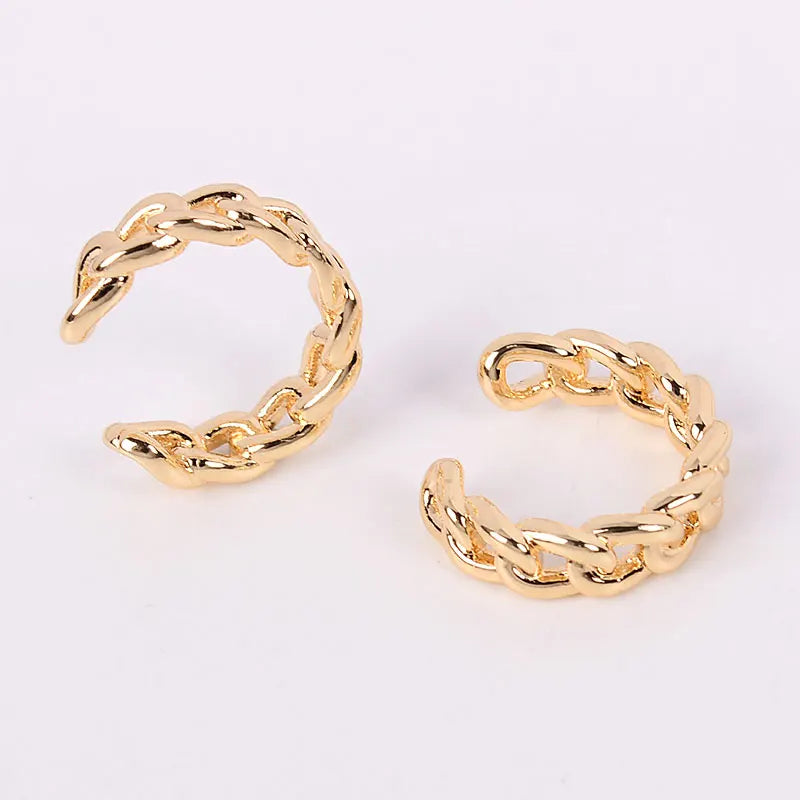 Stackable Earrings Without Ear Hole Star Wrap Clip On Earrings Earcuff for Women Ear Screen Climb Cuffs Fake Piercing One pair
