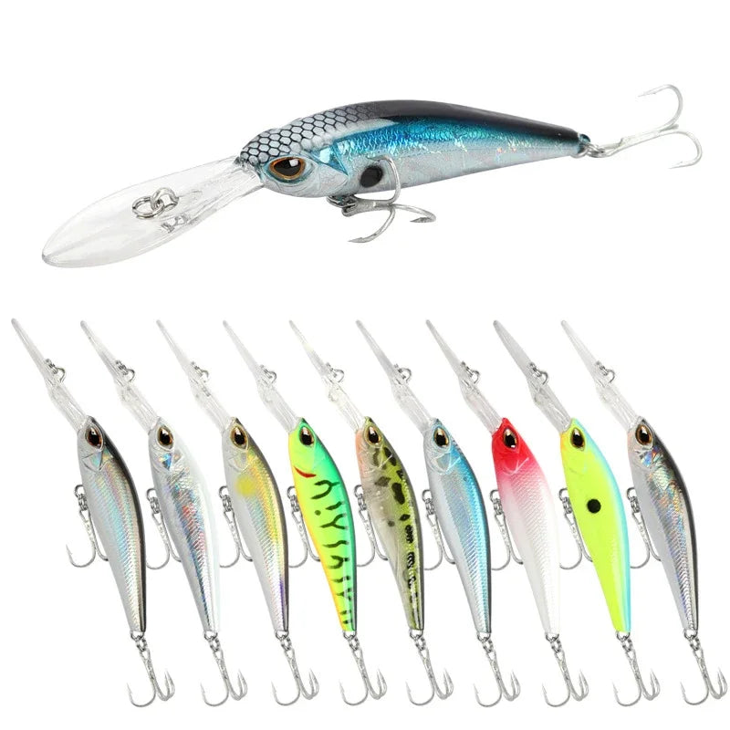 Fishing Lure Long Lip Minnow Wobbler Lure 6cm 6g Deep Diving Floating Jerkbait Swimbait Artificial Hard Bait Trout Bass Bait
